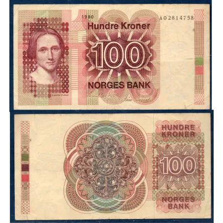 Norvège P.41b, Billet de 100 Kroner 1979-1980 Camilla Collett