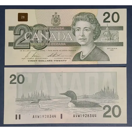Canada P.97b, Spl Billet de 20 dollars 1986 Plongeon huard