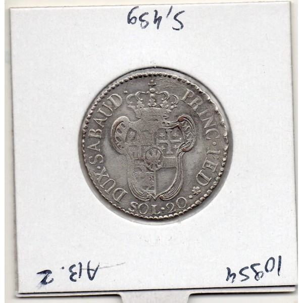 Italie Sardaigne 20 Soldi 1796 TTB-, KM.94 Victor Amédée III