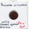 Pologne Lituanie Szelag ou schilling 1663 Ujazdow TTB+ KM.110 Jan II Kazimierz Waza