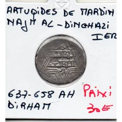 Artuqids de Mardin Najm al-din Ghazi 1er Dirham 637-658 AH TTB