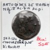 Artuqids de Mardin Najim al-din alpi Dirham AE 547-572 AH TB contremarque