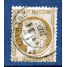 Timbre France Yvert No 54a Type Cérès 10c brun foncé s. rose Oblitéré CaD type 17