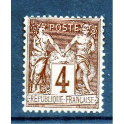 Timbre France Yvert No 88a Type II Sage 4c lilas s. azuré Neuf * sur charnière