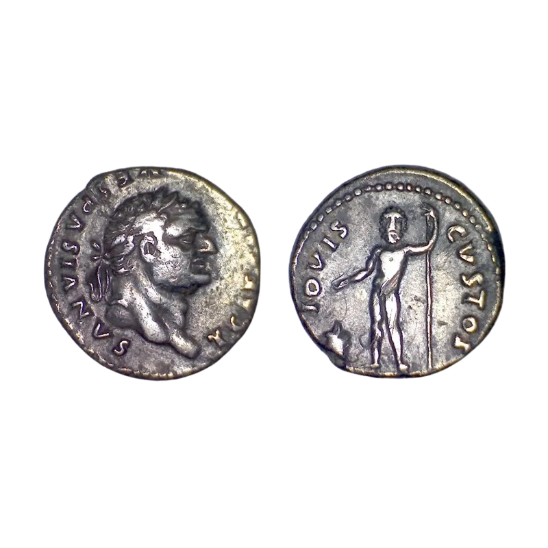 Denier de Titus (76) RIC.874 IOVIS CVSTRO atelier Rome Denier de Titus (76) RIC.874 IOVIS CVSTRO atelier Rome
