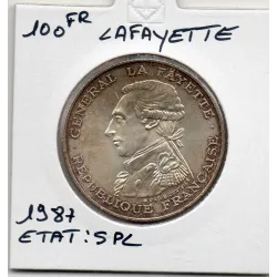 100 francs Lafayette 1987 Sup, France pièce de monnaie