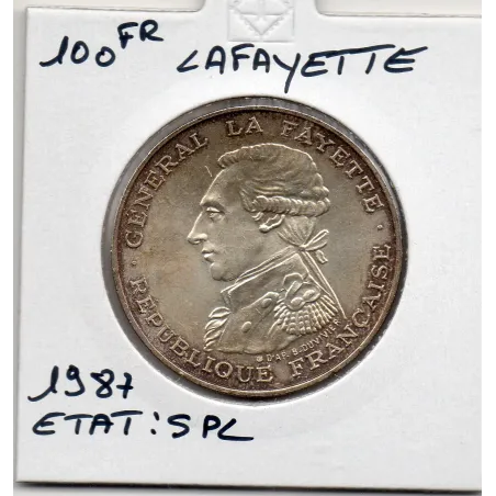 100 francs Lafayette 1987 Sup, France pièce de monnaie