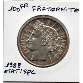100 francs Fraternité 1988 Sup, France pièce de monnaie