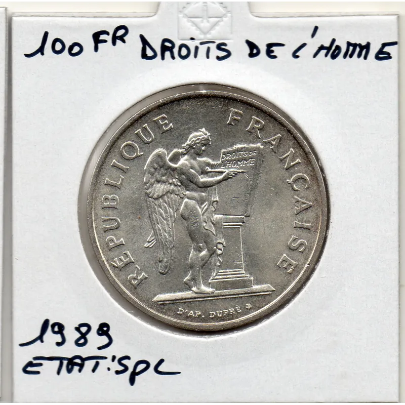 100 francs Droits de l'Homme 1989 Sup, France pièce de monnaie