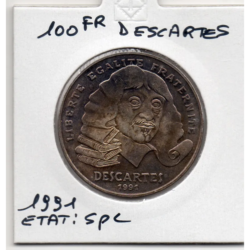 100 francs Descartes 1991 Sup, France pièce de monnaie