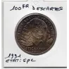100 francs Descartes 1991 Sup, France pièce de monnaie