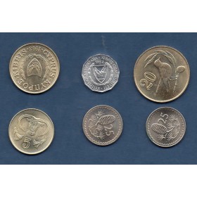 Lot de 6 pièces de Chypre 1972-1998 Sup/Spl