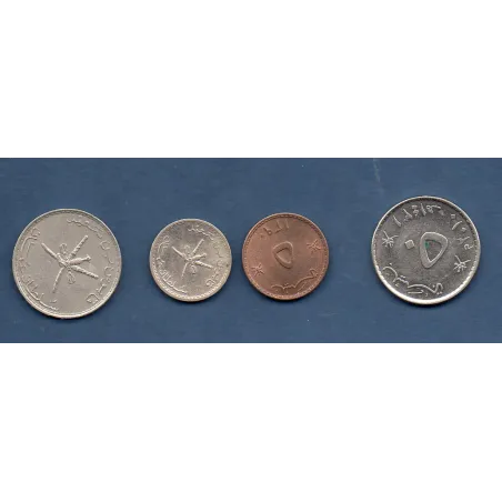 Lot de 4 pièces d'Oman année 1390-1410 AH Sup/Spl