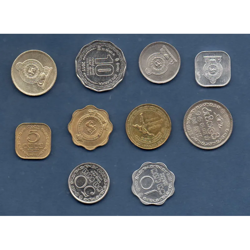Lot de 10 pièces de Sri Lanka année 1971-2011 Sup/Spl Lot de 10 pièces de Sri Lanka année 1971-2011 Sup/Spl