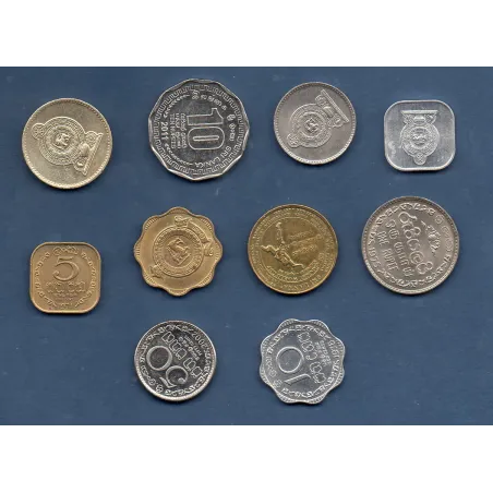 Lot de 10 pièces de Sri Lanka année 1971-2011 Sup/Spl
