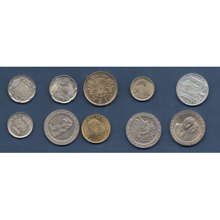 Lot de 10 pièces d'Espagne année 1953-2000