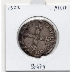 1/4 ou quart d'Ecu Charles X 1597 T Nantes TTB- Croix de Face
