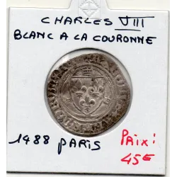 Blanc a la couronne Paris Charles VIII (1488) TTB point 18eme