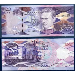 Barbade P.76c, neuf Billet de 20 dollars 2018 Samuel Jackman Prescod