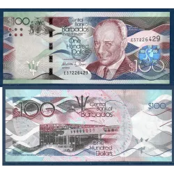 Barbade P.78d, neuf Billet de 100 dollars 2018 Grantley Adams