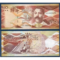 Barbade P.75c, neuf Billet de 10 dollars 2018 Charles O'Neal