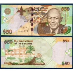 Bahamas P.75, neuf Billet de 50 dollars 2006 Roland Symonette
