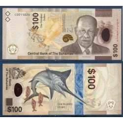 Bahamas P.82, neuf Billet de 100 dollars 2021 Arthur Dion Hanna