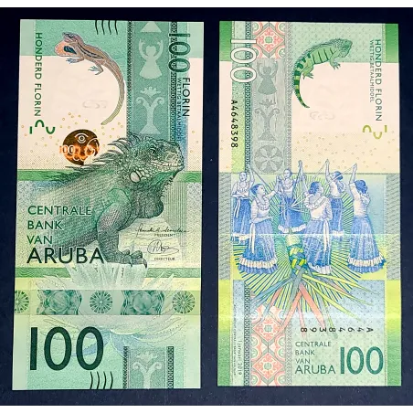 Aruba P.24, neuf Billet de 100 Florin 2019 Iguane vert