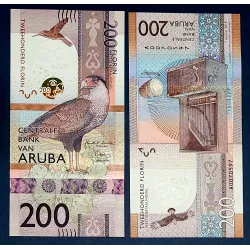 Aruba P.25, neuf Billet de 200 Florin 2019 Caracara à crète