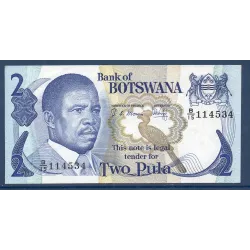 Botswana P.7b, neuf Billet de 2 Pula 1982 Sir Ketumile
