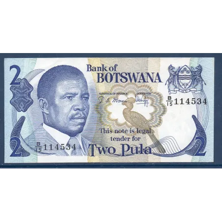 Botswana P.7b, neuf Billet de 2 Pula 1982 Sir Ketumile
