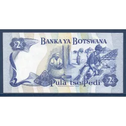 Botswana P.7b, neuf Billet de 2 Pula 1982 Sir Ketumile