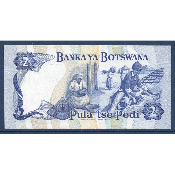 Botswana P.7b, neuf Billet de 2 Pula 1982 Sir Ketumile