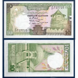 Sri Lanka P.96a, neuf Billet de 10 Rupees 1987 Temple Kandy