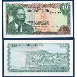 Kenya P.12c, Spl Billet de 10 Shillings 1975 Vaches