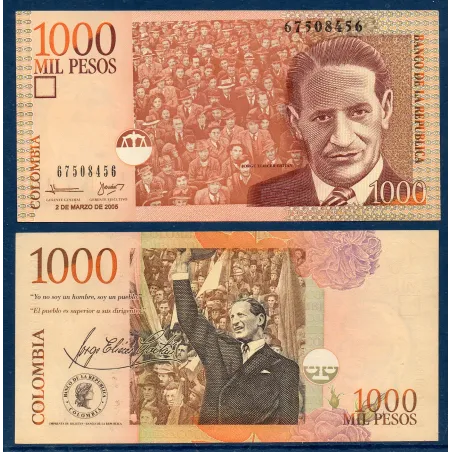 Colombie P.450h, neuf Billet de 1000 Pesos 2.3.2005 Jorge Eliecer Gaitan