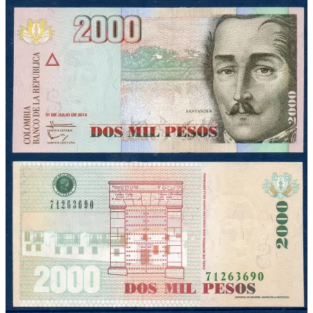 Colombie P.457z, Billet de 2000 Pesos 3.2.2006 Francisco Santander