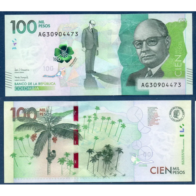 Colombie P.463d, neuf Billet de 100000 Pesos 2020 Colombie P.463d, neuf Billet de 100000 Pesos 2020