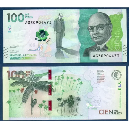 Colombie P.463d, neuf Billet de 100000 Pesos 2020
