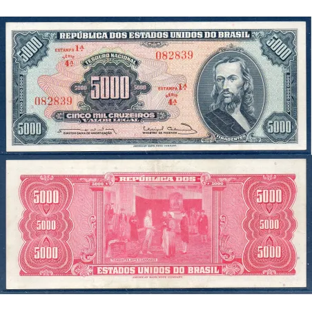 Bresil P.174a, Sup Billet de 5000 cruzeiros 1963a