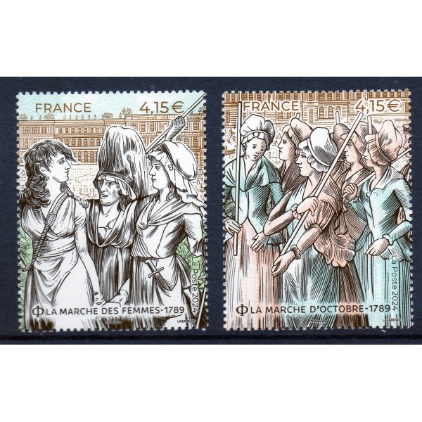 Timbre France 5822-5823 La Marche des femmes et d'Octobre Neuf