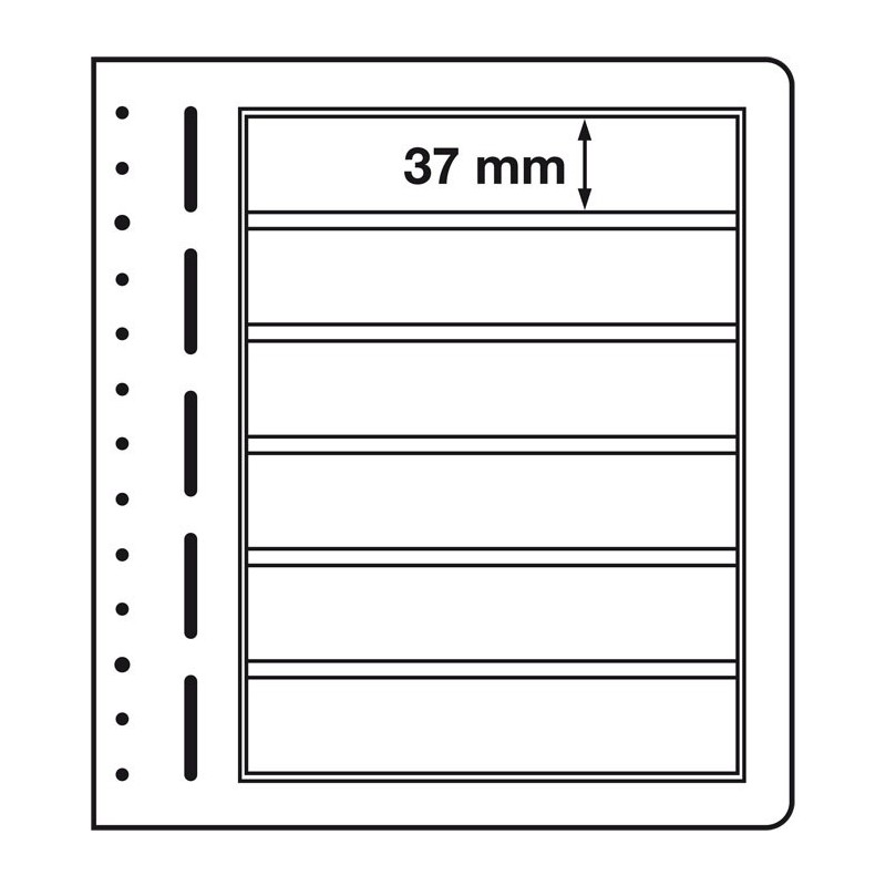 Feuilles neutres mobiles avec feuille protectrice, 6 compartiments