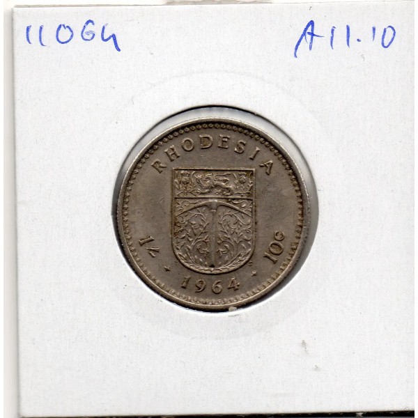 Rhodésie 10 cents ou 1shilling 1964 Sup, KM.2 Blason