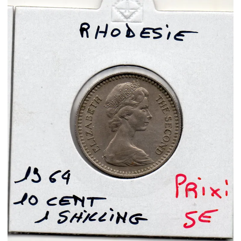 Rhodésie 10 cents ou 1shilling 1964 Sup, KM.2 Blason
