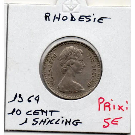 Rhodésie 10 cents ou 1shilling 1964 Sup, KM.2 Blason
