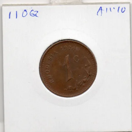 Rhodésie 1 cent 1974 Sup-, KM.10 armoiries