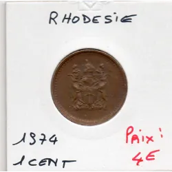 Rhodésie 1 cent 1974 Sup-, KM.10 armoiries