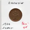 Rhodésie 1 cent 1974 Sup-, KM.10 armoiries