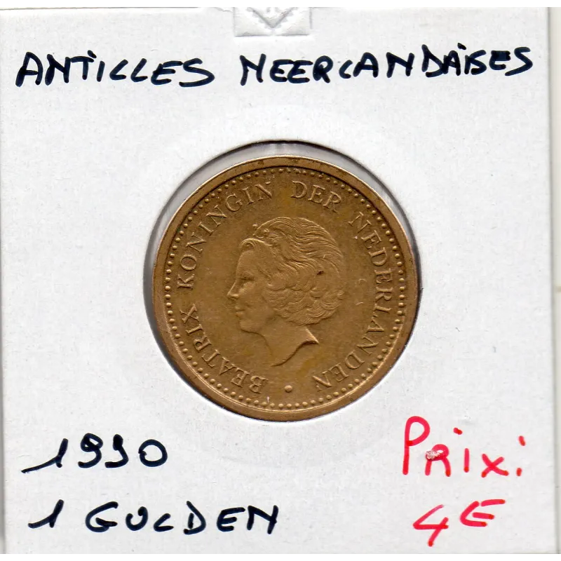 Antilles Neerlandaise 1 gulden 1990 Spl, KM.37 Beatrix