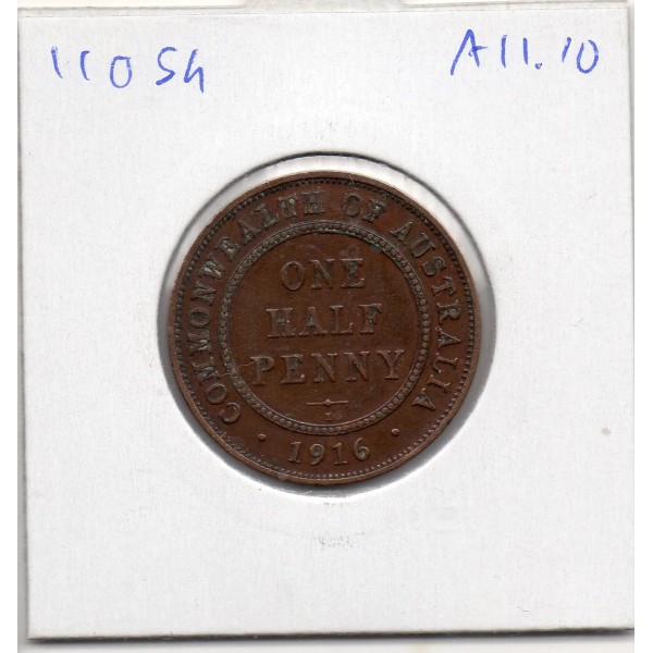 Australie 1/2 penny 1916 TTB, KM.22 Georges V